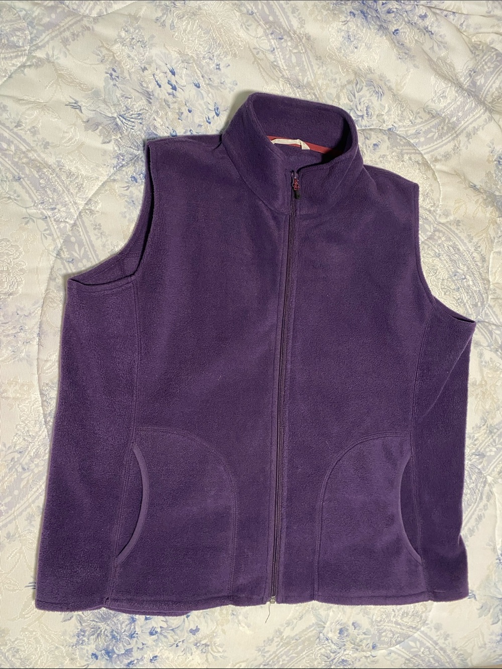 Woolrich Purple Fleece Vest - Full Zip Stand Collar